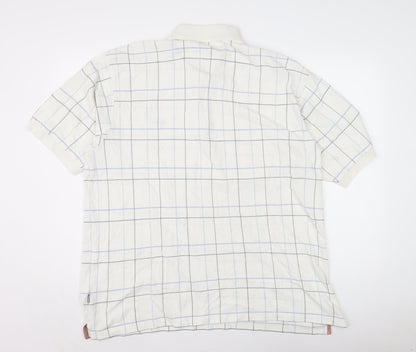 Maine New England Men's XL White Check Polo