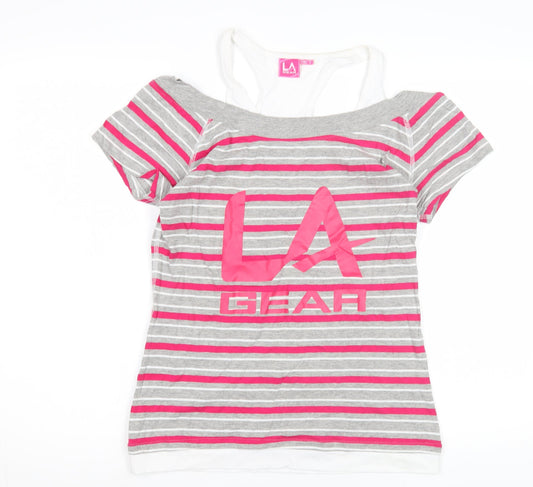 Womens UK Size 12 LA Gear Multicoloured Basic T-Shirt