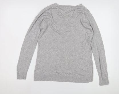 Womens UK Size 8 Mango Grey Pullover Jumper