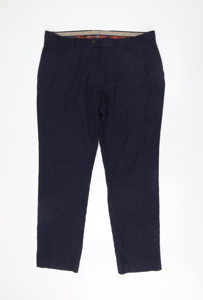 Next Men's Blue Regular Trousers Size 38 Waist