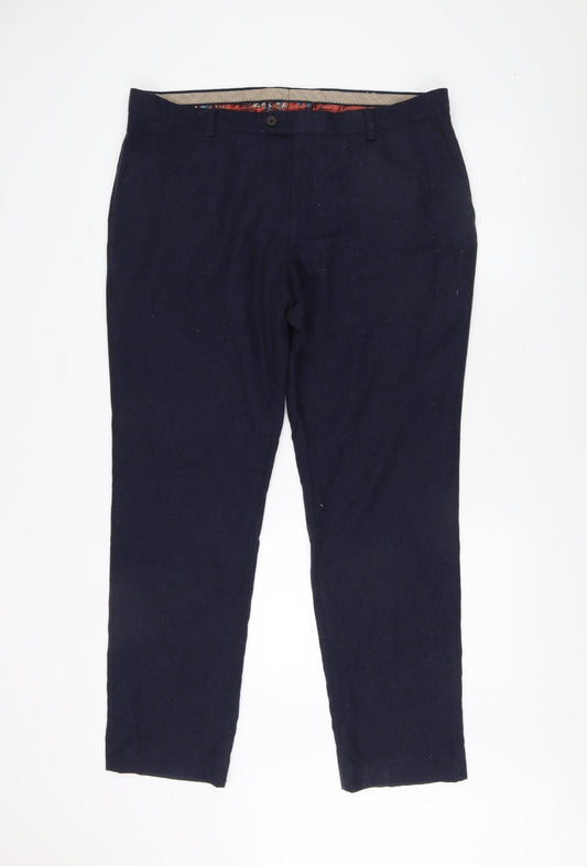Next Men's Blue Regular Trousers Size 38 Waist