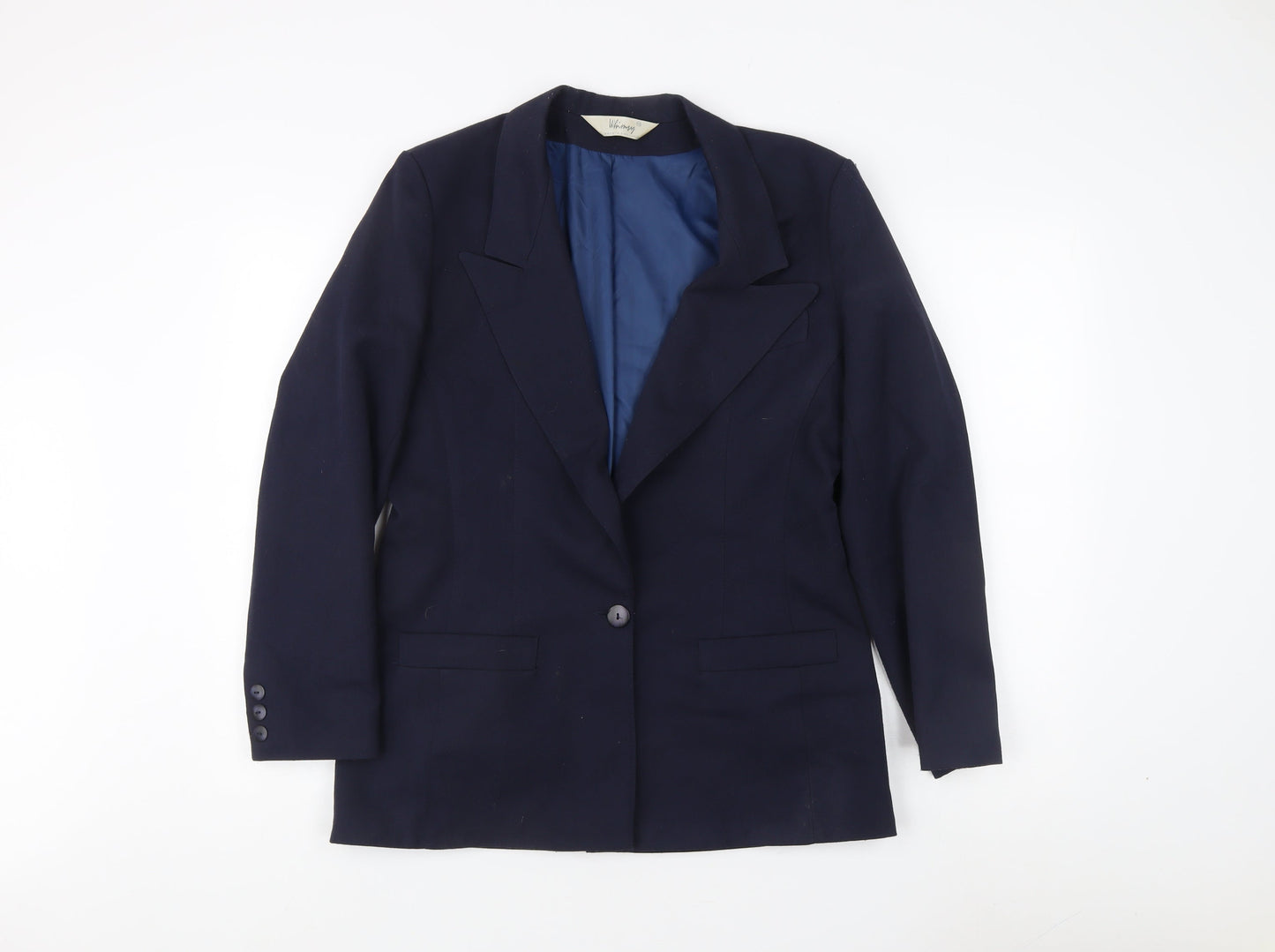Whimsy Women's Blue Blazer, Size 14, Regular Fit