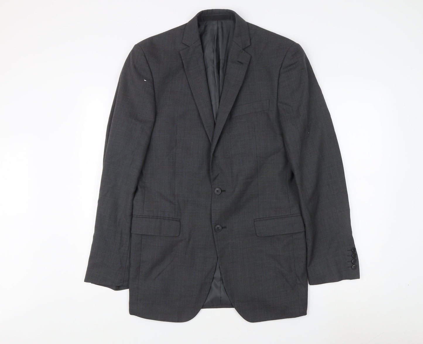Marks and Spencer Men's Grey Blazer 38L - Classic Style