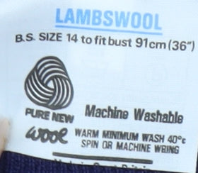 Damart Women's Blue Cable Knit Wool Jumper, Size 14