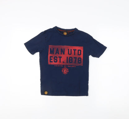 Manchester United Boys Blue Graphic T-Shirt Size 4-5 Years