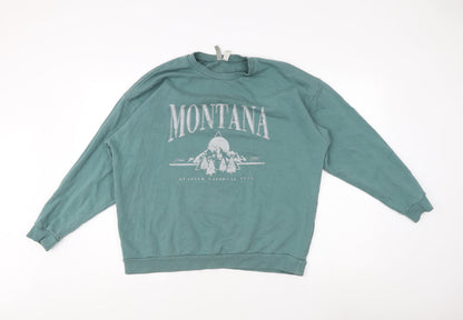 Womens UK Size 10 ASOS Green Pullover Sweatshirt