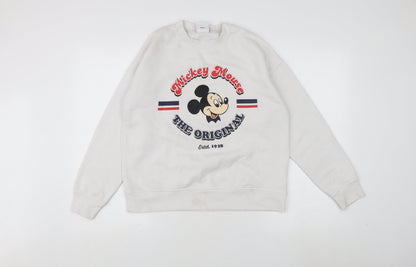 Womens UK Size XS Disney White Pullover Sweatshirt