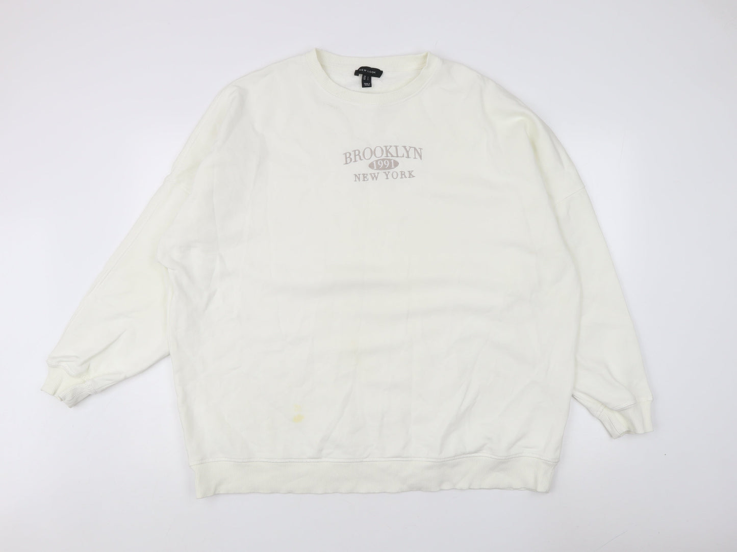 New Look Women's Ivory Graphic Sweatshirt - L