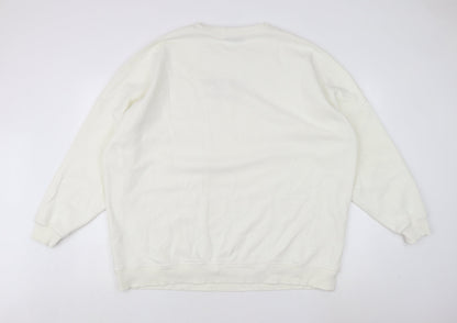 New Look Women's Ivory Graphic Sweatshirt - L
