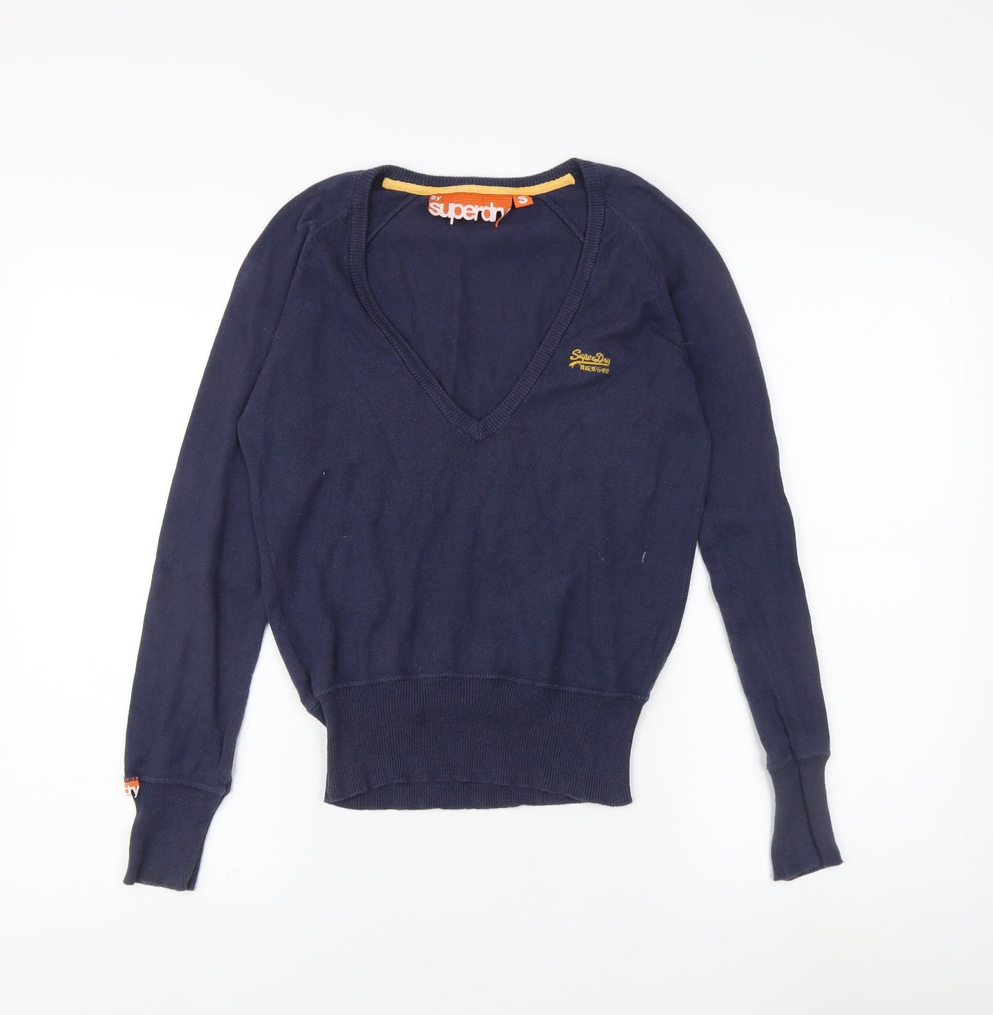 Superdry Men's Blue V-Neck Pullover Jumper, Size S