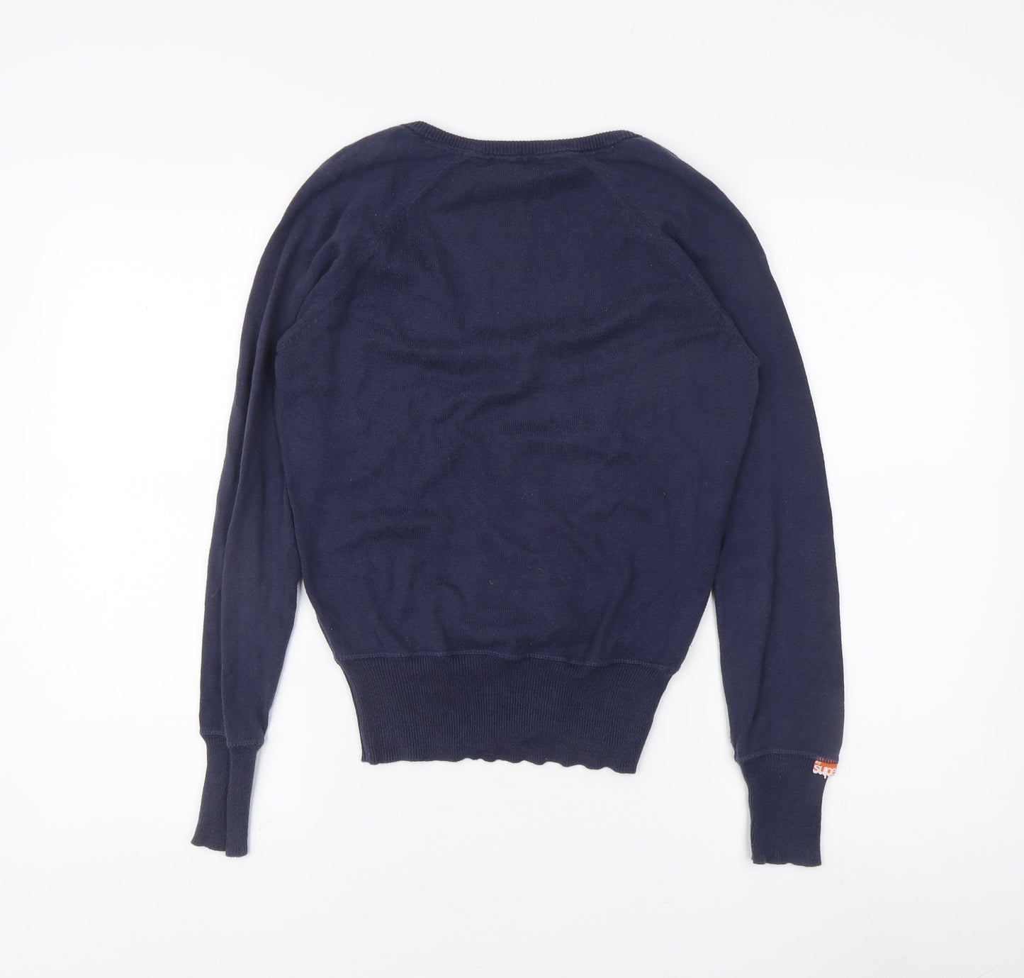 Superdry Men's Blue V-Neck Pullover Jumper, Size S