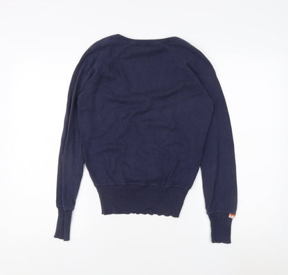 Superdry Men's Blue V-Neck Pullover Jumper, Size S