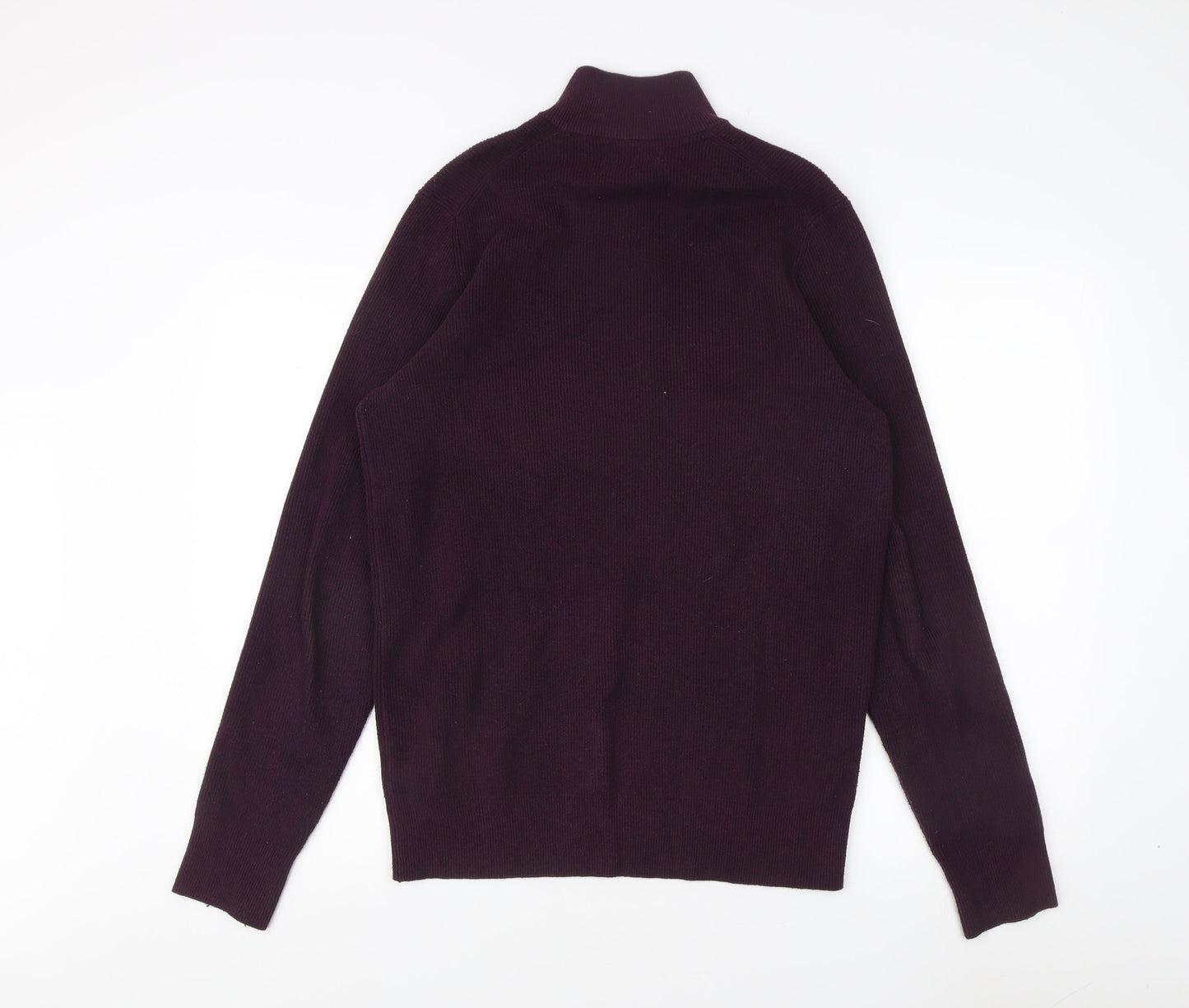 Marks and Spencer Men's Purple High Neck Jumper M