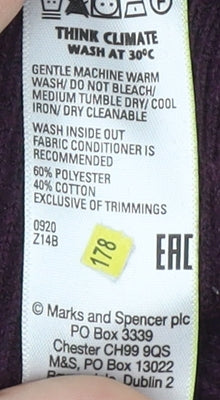 Marks and Spencer Men's Purple High Neck Jumper M