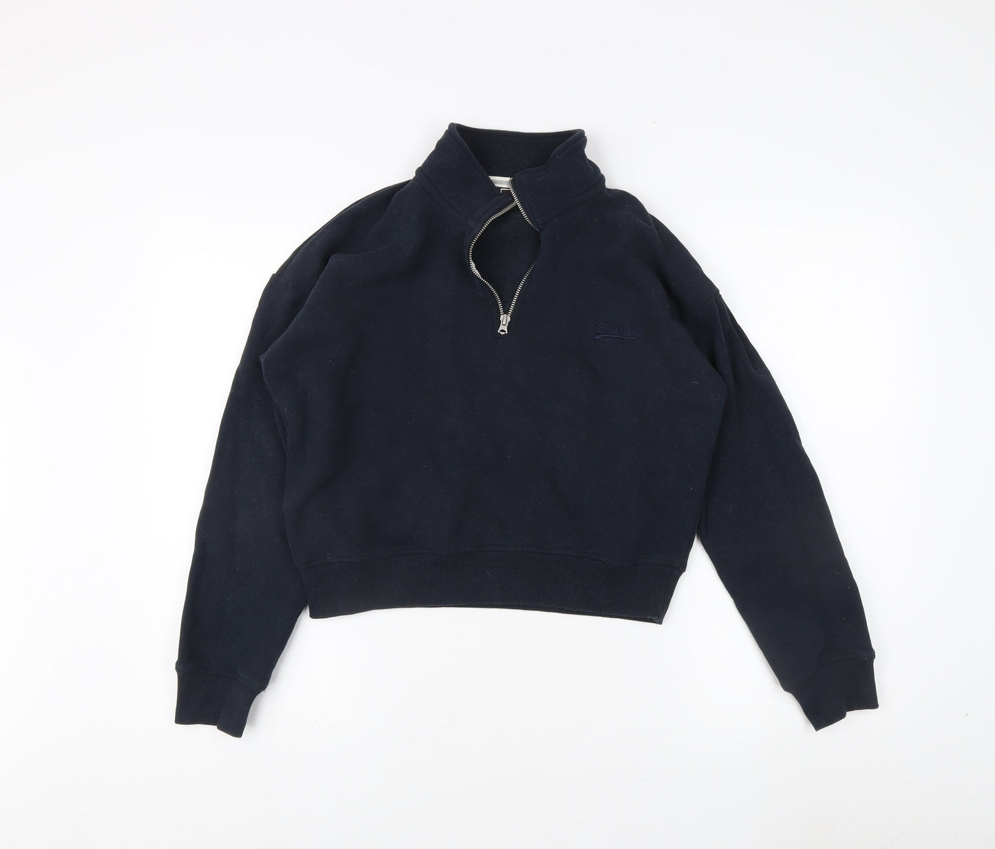 Unisex Adults UK Size S Superdry Black 1/4 Zip Sweatshirt