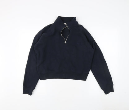 Unisex Adults UK Size S Superdry Black 1/4 Zip Sweatshirt