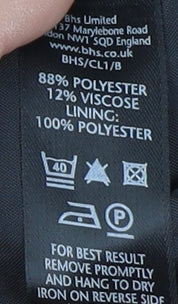 BHS Women's Black Blazer, Regular Fit, Size 10