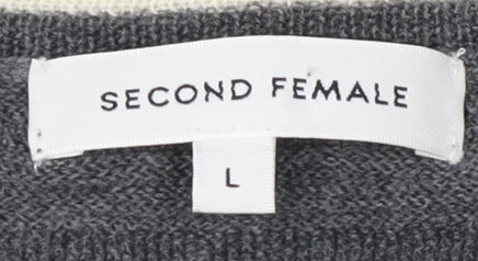 Second Female Grey Wool Pullover Jumper L Women's