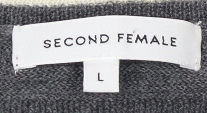 Second Female Grey Wool Pullover Jumper L Women's