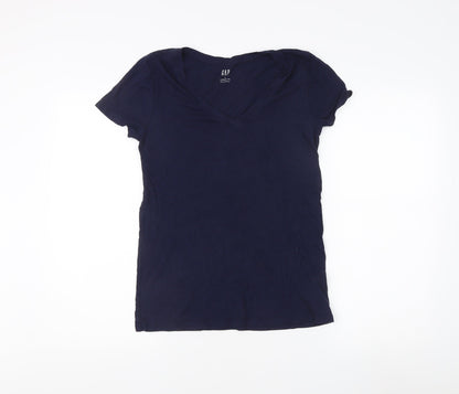 GAP Women's Blue V-Neck T-Shirt, Size S