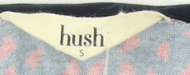 hush Women's Red Geometric V-Neck Puff Sleeve Top