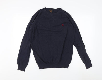 Simon Carter Men's Blue Pullover Jumper, Size S, Crew Neck