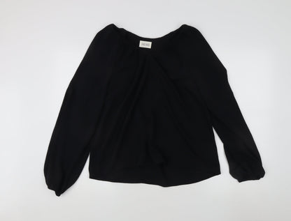 Hush Women's Black V-Neck Long Sleeve Blouse Size 10