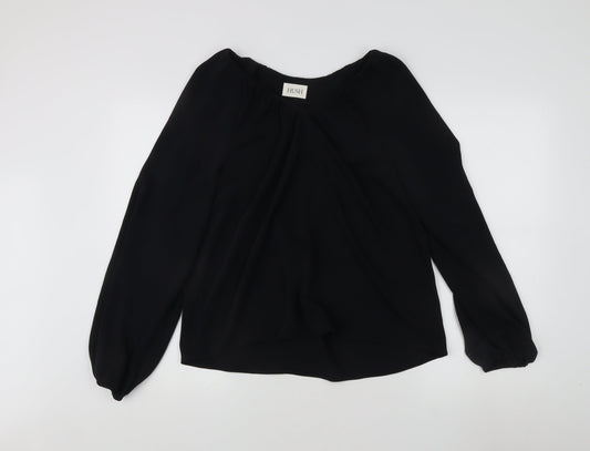 Hush Women's Black V-Neck Long Sleeve Blouse Size 10