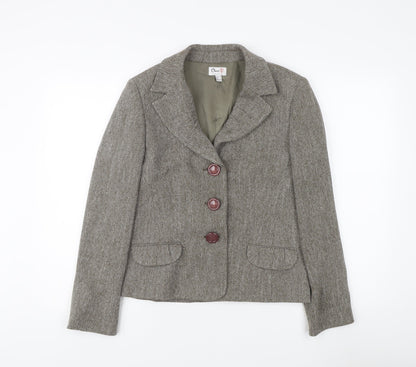 Oxmo Women's Grey Tweed Blazer, Classic Fit, Size M