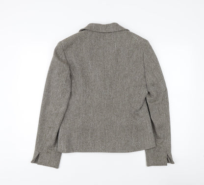 Oxmo Women's Grey Tweed Blazer, Classic Fit, Size M