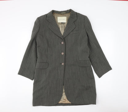Jigsaw Women's Grey Pinstripe Blazer Size 14