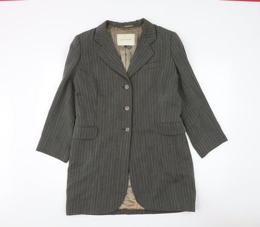 Jigsaw Women's Grey Pinstripe Blazer Size 14