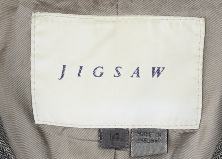 Jigsaw Women's Grey Pinstripe Blazer Size 14