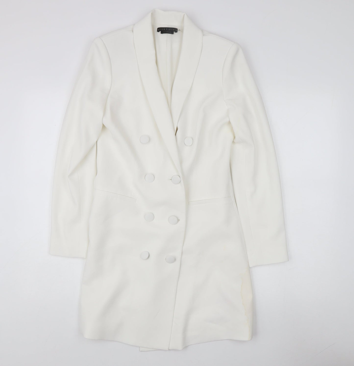 Alice + Olivia Women's White Tuxedo Suit Jacket Size 6