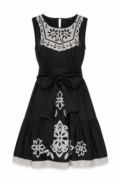 Warehouse Women’s Black Silk Sleeveless Dress