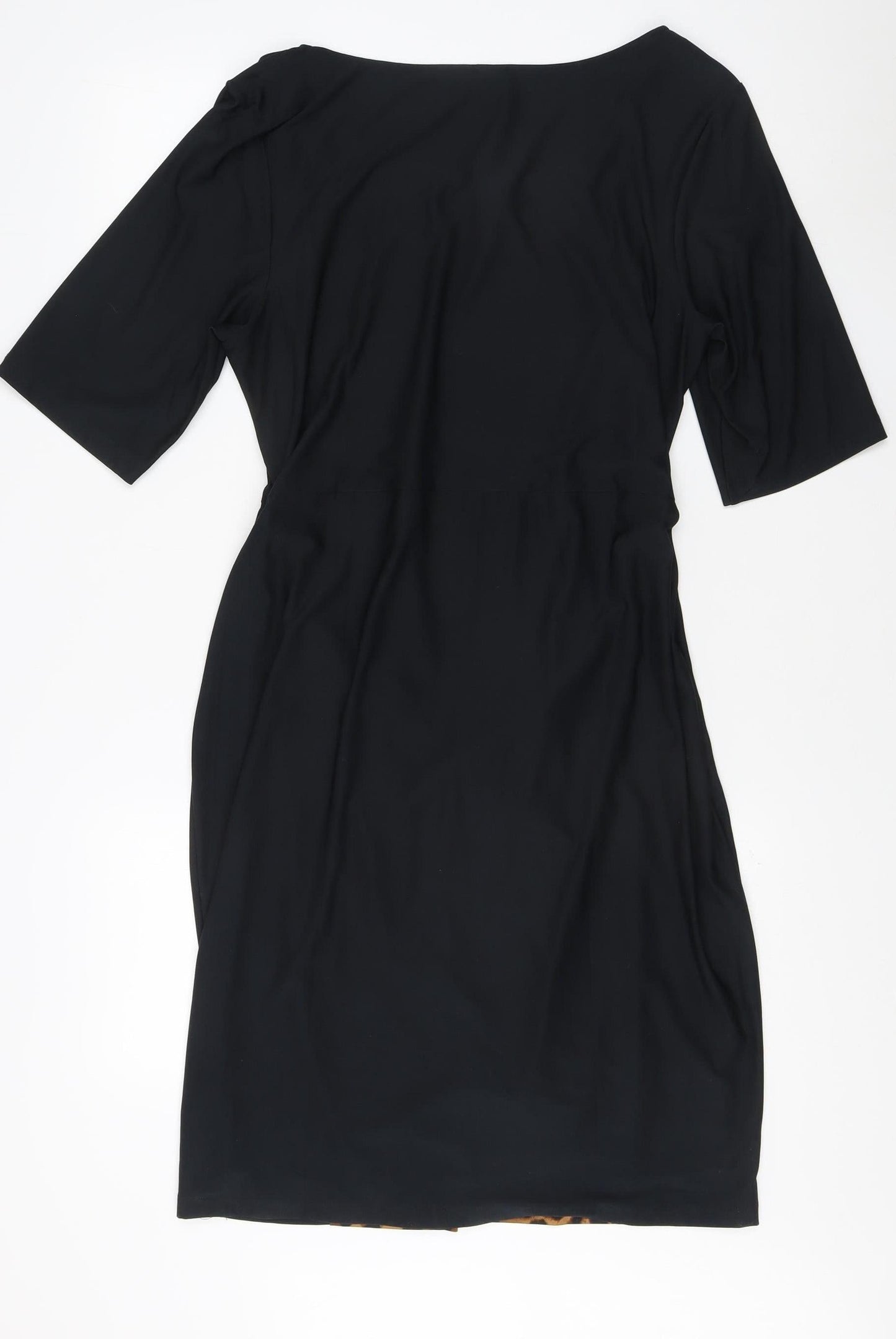 Avon Women's Black Animal Print Half Sleeve Dress 16-18