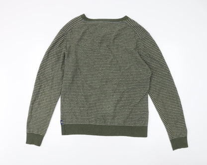 Fat Face Men's Green Striped Pullover Jumper M