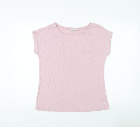 FatFace Women's Pink Basic Crew Neck T-Shirt, Size 10