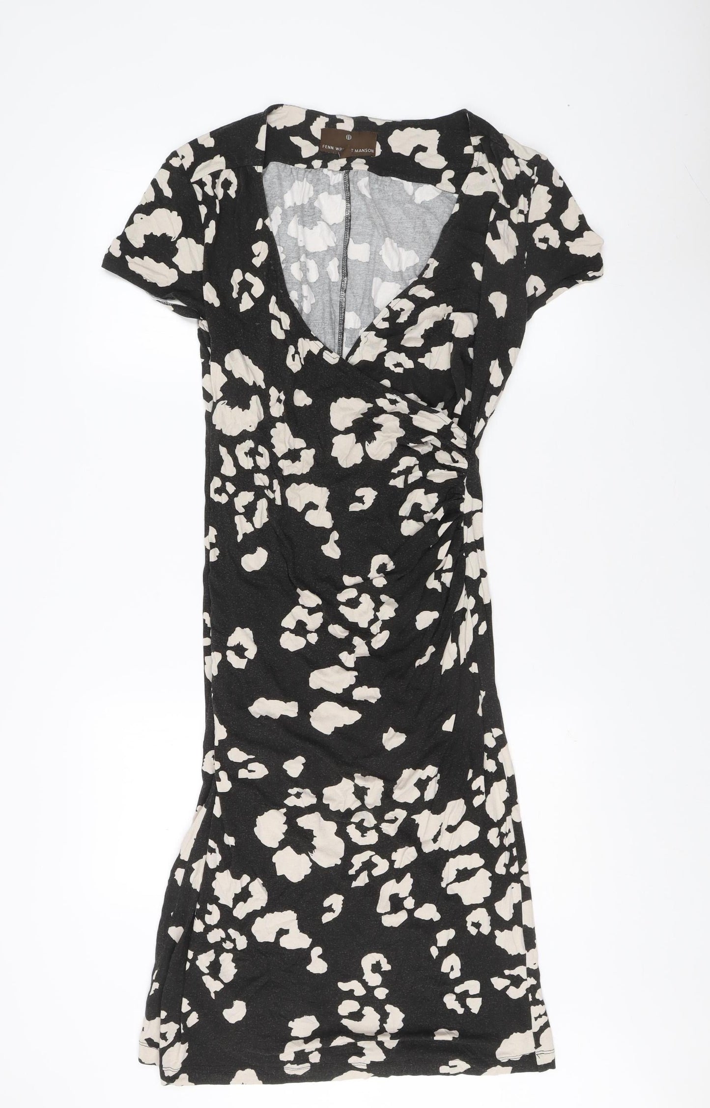 Fenn Wright Manson Women's Black Animal Print Dress Size 14