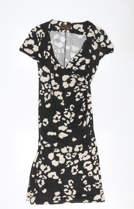 Fenn Wright Manson Women's Black Animal Print Dress Size 14