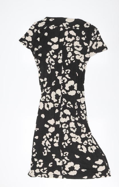 Fenn Wright Manson Women's Black Animal Print Dress Size 14
