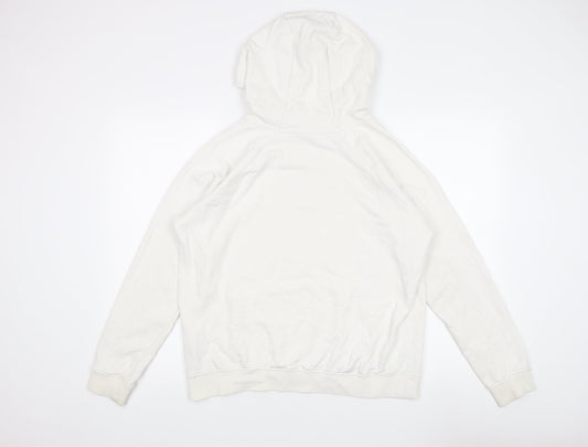 Nike Women's White Pullover Hoodie L with Logo