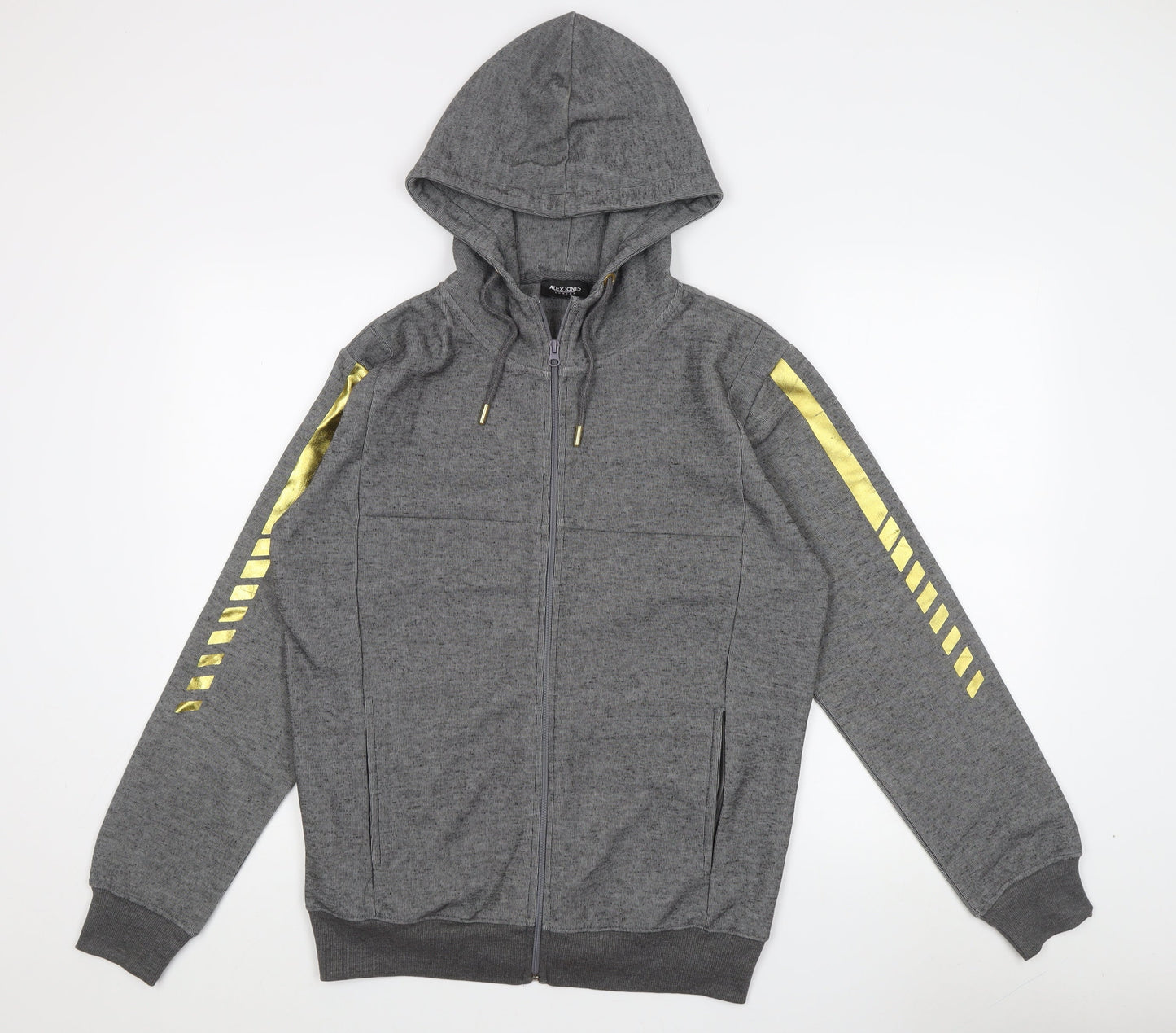 Alex Jones London Men's Grey Full Zip Hoodie, Size S