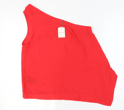 Womens UK Size 14 Oasis Red Basic Tank