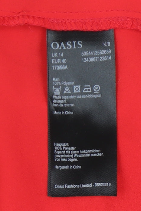Womens UK Size 14 Oasis Red Basic Tank