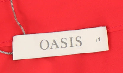 Womens UK Size 14 Oasis Red Basic Tank