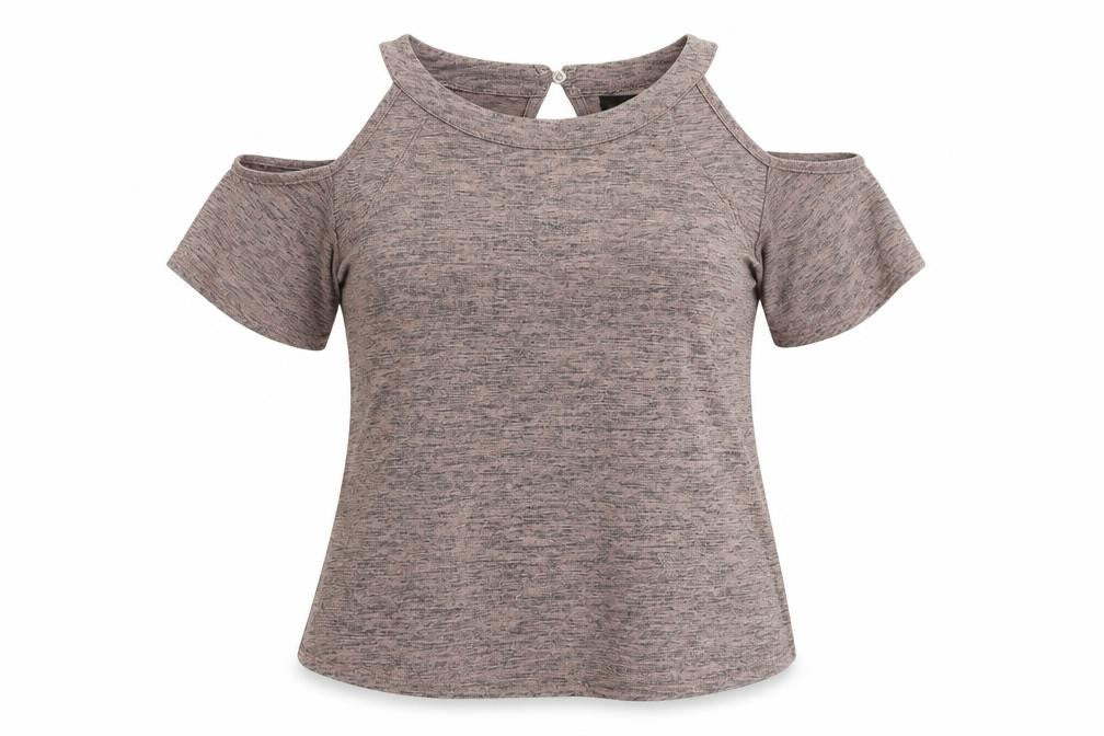 Warehouse Women's Grey Size 10 Cold Shoulder Top