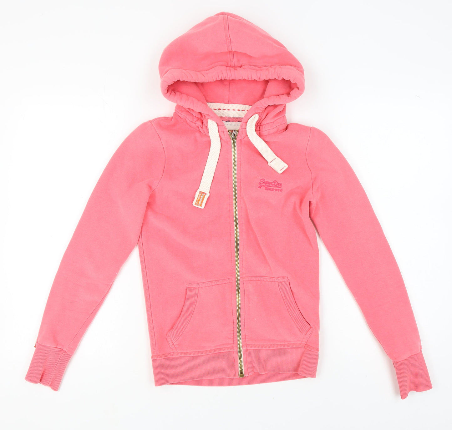 Superdry Pink Women's XS Full Zip Hoodie Vintage Style