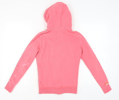 Superdry Pink Women's XS Full Zip Hoodie Vintage Style