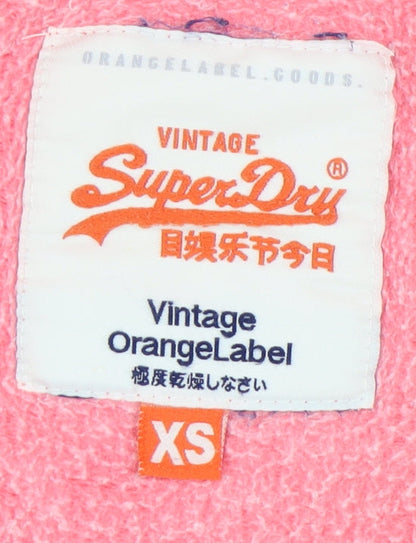 Superdry Pink Women's XS Full Zip Hoodie Vintage Style